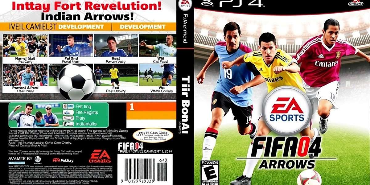 FIFA 04: Indian Arrows Development game cover featuring Indian football players in traditional jerseys