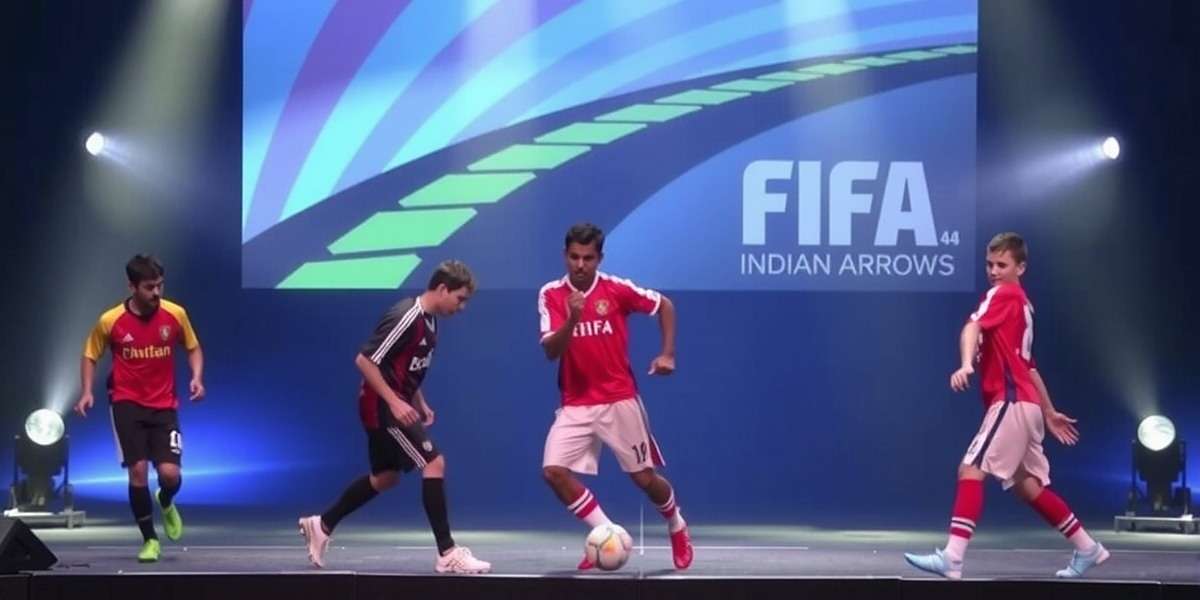 FIFA 04: Indian Arrows Development tournament in Mumbai with players competing on stage